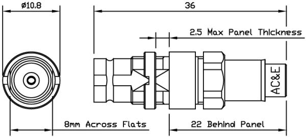 B04003060 Mini Balun Line Drawing