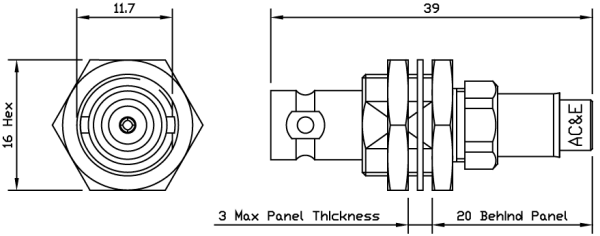 B04019060 Mini Balun Line Drawing