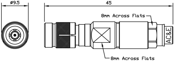 B04043070 Mini Balun Line Drawing