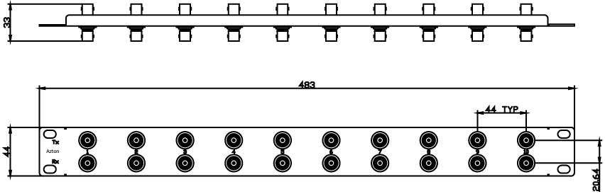 PATCH PANEL 1RU BNC P00LF20