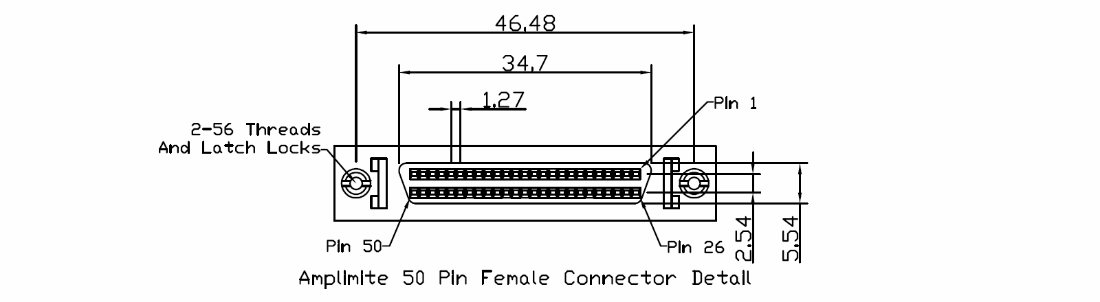 Amplimite 50 Pin Female Connector