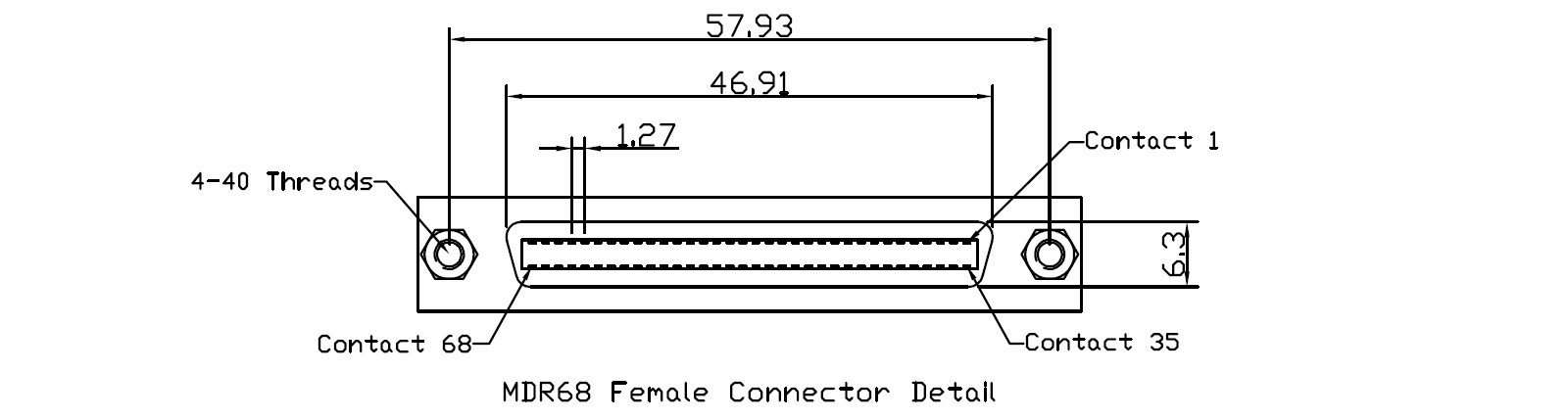 MDR68 Female Connector